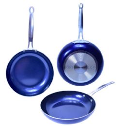 6 Wholesale 5-IN-1 NoN-Stick Blue Sapphire Ceramic Coated Fry Pans 11in