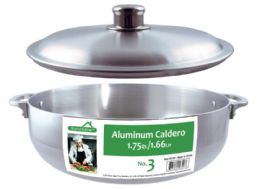 12 Pieces Shiny Aluminum Caldero Pots W/ Lids #3 1.75qt - Pots & Pans