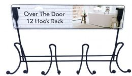 12 of Over-The-Door 12 Hook Rack - Black 18.5 X 10.5 X 5in