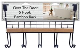 12 of Over-The-Door 5 Hook Rack - Bamboo