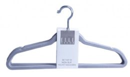 12 Packs Set of 10 Non-Slip Velvet Hangers Grey - Hangers