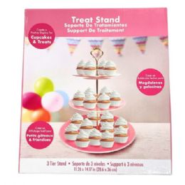 12 pieces Luv Her Pink Melamine 3 Tier Cupcake And Treat Stand - Store