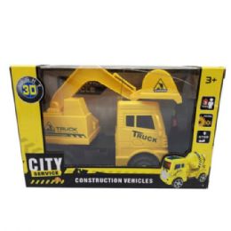 4 pieces 2-Direction Rc Construction LighT-Up Toy Truck In Assorted Styles - Light Up Toys