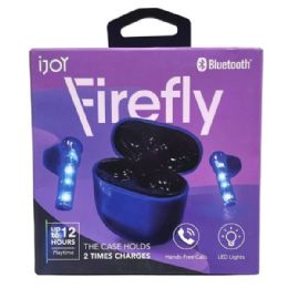 6 pieces Ijoy Firefly True Wireless Earbuds With Charging Case And Led Lights In Blue & Black - Headphones and Earbuds