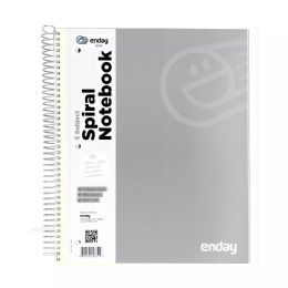 48 pieces Spiral Notebook 5-Subject C/r 180 Ct. Grey - Note Books & Writing Pads