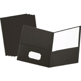 4 of Paper 2-Pockets Portfolio, Black 25 Pack