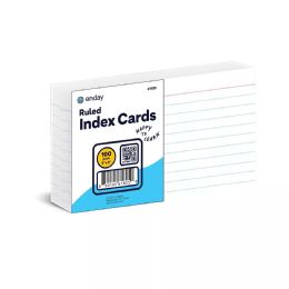 100 pieces Ruled, White Index Card 3x5 100 Ct. - Dividers & Index Cards