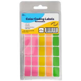 96 Wholesale Colored Labels, 525 Per count, Rectangular, Assorted Colors