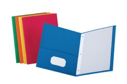 2-Pocket Portfolio With 3 Prongs  Assorted 100 count,