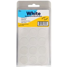 96 Wholesale White Multipurpose Round Label 3/4inch (504/count)