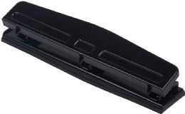 24 pieces Heavy Duty Desktop 3-Hole Paper Punch, Black - Hole Punchers