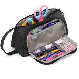 48 pieces Large Capacity Soft Pencil Pouch Black - Pencil Boxes & Pouches