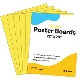 2 Pieces Board, 22x28 , 25 count, Yellow - Poster & Foam Boards