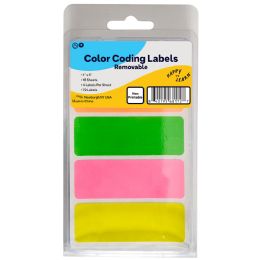 96 Wholesale ColoR-Coding Removable Name Labels, 1inch X 3inch, (72/count)