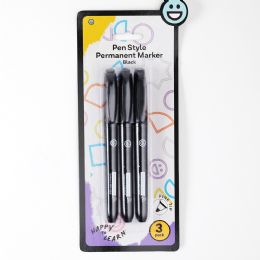 144 Pieces Permanent Marker Fine Tip Black 3 Pack - Markers
