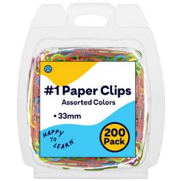 120 Wholesale Paper Clips 33mm Colored 200-count