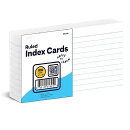 72 Pieces Ruled, White Index Card 4x6 100 Ct. - Dividers & Index Cards