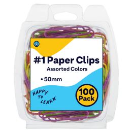 120 Wholesale Paper Clips 50mm Colored 100-count