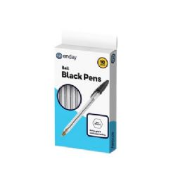 192 Wholesale Ballpoint, Black Color Stick Pen (12/count)