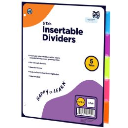 144 Pieces Binder Dividers With 5-Insertable Color Tabs - Binders
