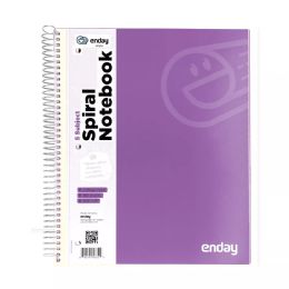 48 pieces Spiral Notebook 5-Subject C/r 180 Ct., Purple - Note Books & Writing Pads