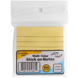 144 Wholesale Multicolor Stick On Notes 3inch X 3inch 100 Ct.