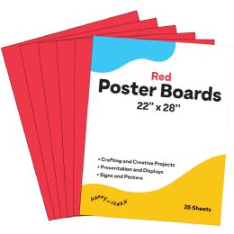 2 Pieces Board, 22x28 , 25 count, Red - Poster & Foam Boards