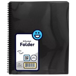 48 of 8 Pocket Poly Folder With View, Black
