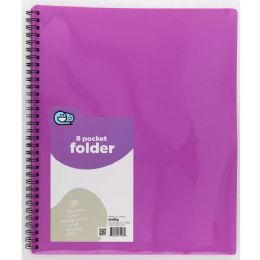 48 of 8 Pocket Poly Folder With View Purple