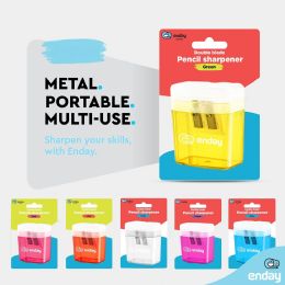 200 pieces Dual Blade Sharpener W/ Lid & Receptacle, Green - Sharpeners