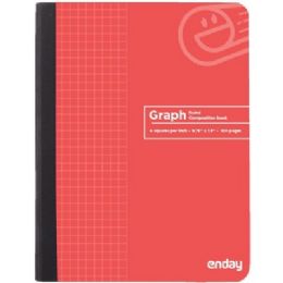 48 pieces Composition Book QuaD-Ruled 4-1inch 100 Ct., Red - Note Books & Writing Pads