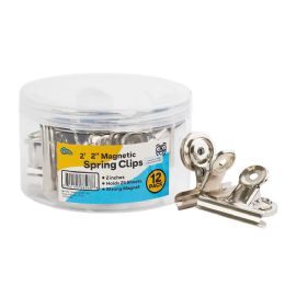 36 Wholesale Magnetic Spring Clips, 2inch, 12 count