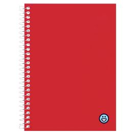 144 of Notebook Spiral Poly Cover 5" X 7" 80 Ct Side Band Red