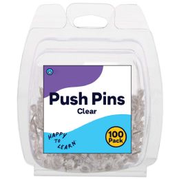 192 Pieces Push Pin Clear 100 -count - Push Pins and Tacks