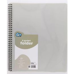 48 of 8 Pocket Poly Folder With View Gray