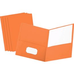 4 of Paper 2-Pockets Portfolio , Orange 25 Pack