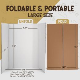 24 pieces Trifold Poster Board 28inch X 40inch, White Presentation Board - Poster & Foam Boards