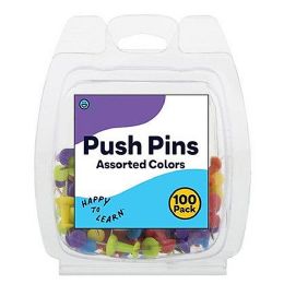 192 Pieces Push Pin Colored 100 -count - Push Pins and Tacks