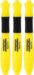 72 pieces Desk Style Fluorescent Highlighters Yellow (3/count) - Highlighter