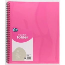 48 of 8 Pocket Poly Folder With View Pink