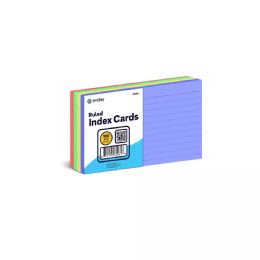 100 pieces Ruled Ast Color Index Cards 3x5 100 Ct. - Dividers & Index Cards