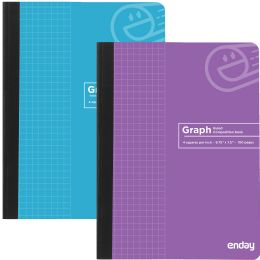 48 pieces Composition Book QuaD-Ruled 4-1inch 100 Ct., Purple - Note Books & Writing Pads