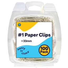 300 Wholesale Paper Clips 33mm Metalic 100 count