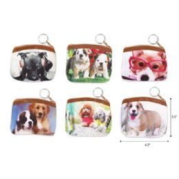 48 Wholesale Dogs Printed Coin Purse