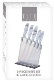 6 of Marble 5-Pc Knife Block Set