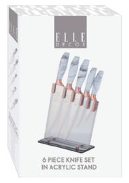 6 Wholesale Marble 5-Pc Knife Block Set