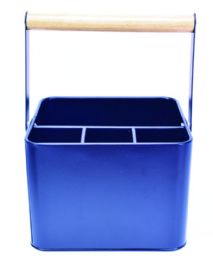 6 of Black & Wood Flatware Caddy