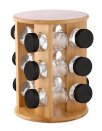 4 of Black & Wood Spice Rack