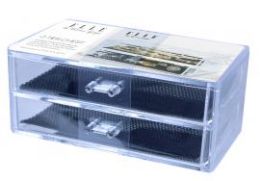 12 Pieces Cosmetic Organizer W/2 Drawers 7.5inch X 4inch X 3.5inch - Cosmetic Cases