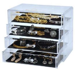 6 Pieces Elle 4 Tier Jewelry Chest - Cosmetic Cases